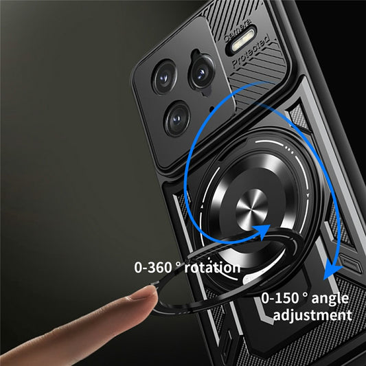 For Xiaomi Poco F7 Ultra 5G / Redmi K80 Pro 5G Magnetic Case Rotating Kickstand TPU + PC Phone Cover