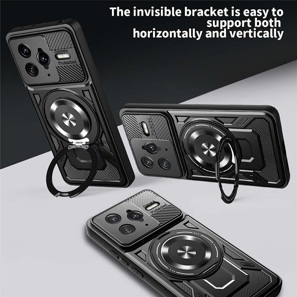 For Xiaomi Poco F7 Ultra 5G  /  Redmi K80 Pro 5G Magnetic Case Rotating Kickstand TPU + PC Phone Cover