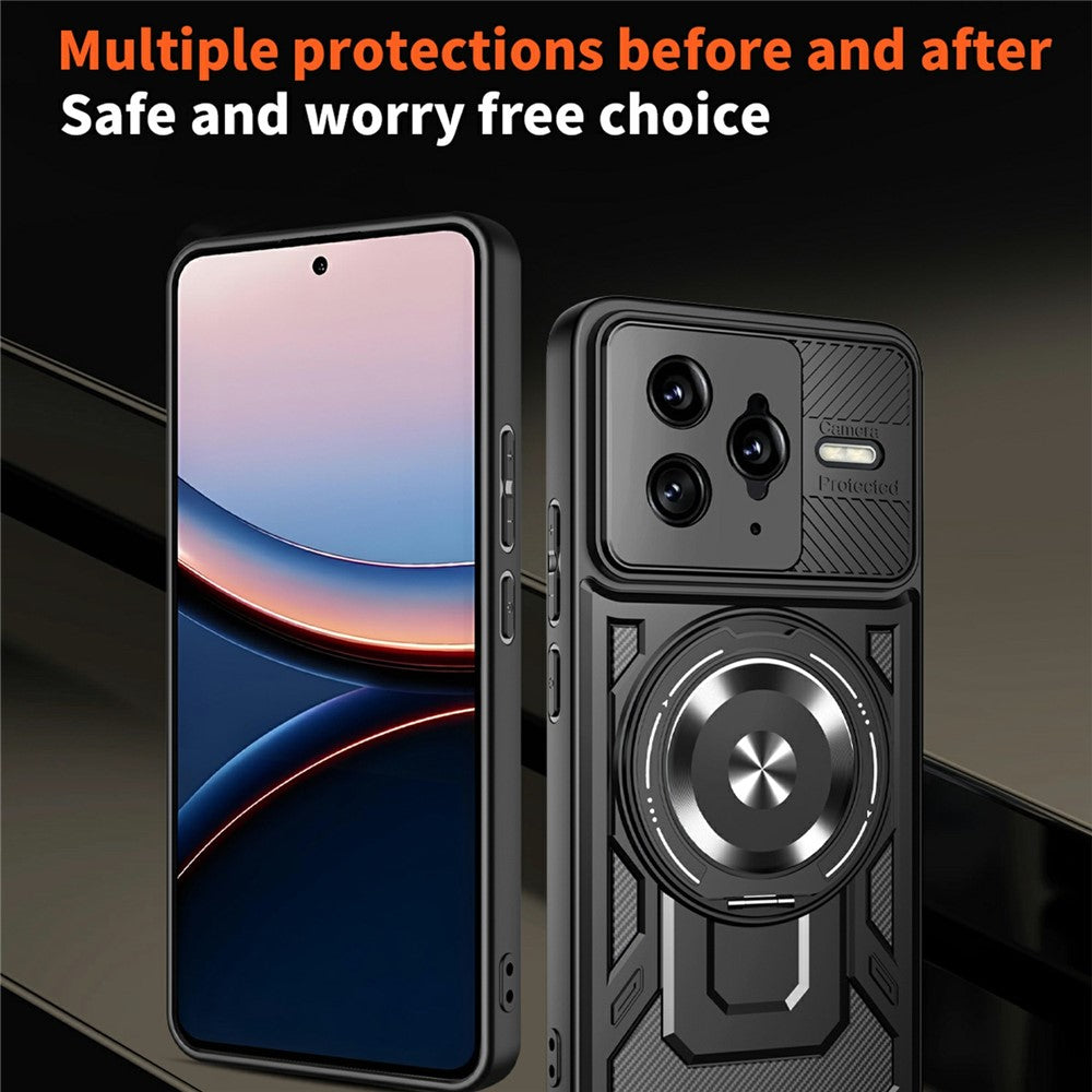 For Xiaomi Poco F7 Ultra 5G  /  Redmi K80 Pro 5G Magnetic Case Rotating Kickstand TPU + PC Phone Cover
