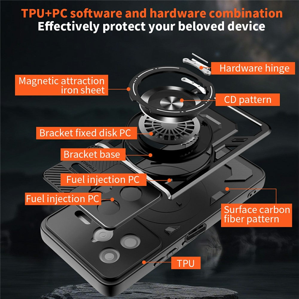 For Xiaomi Poco F7 Ultra 5G  /  Redmi K80 Pro 5G Magnetic Case Rotating Kickstand TPU + PC Phone Cover