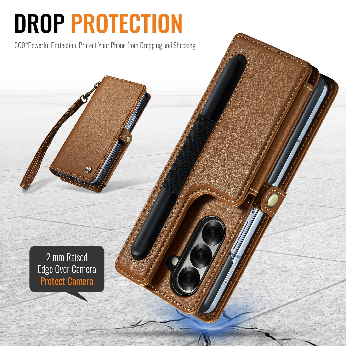 Galaxy Z Fold7 5G Faltbare Wallet-Hülle – RFID & 5 Kartenfächer