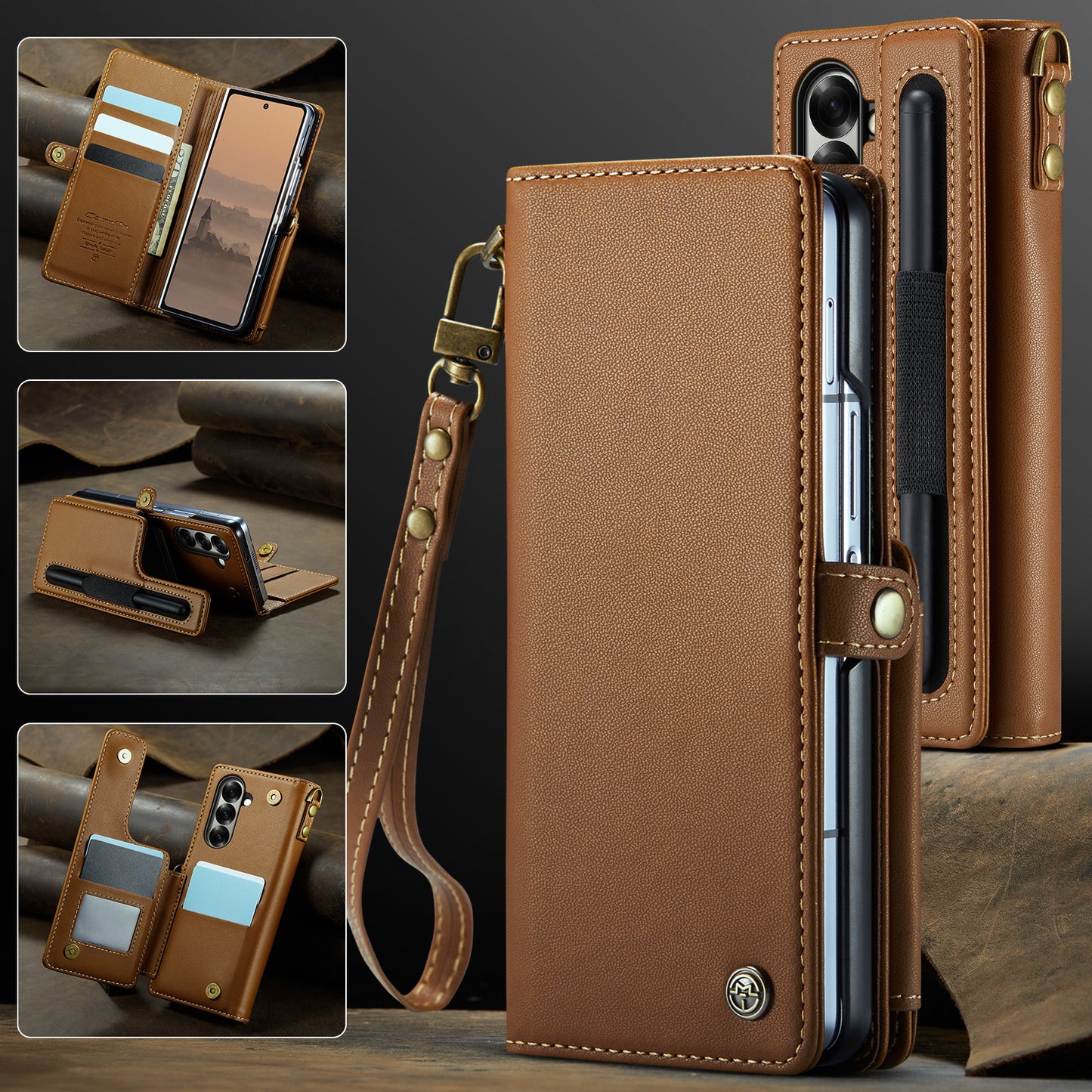 Galaxy Z Fold7 5G Faltbare Wallet-Hülle – RFID & 5 Kartenfächer