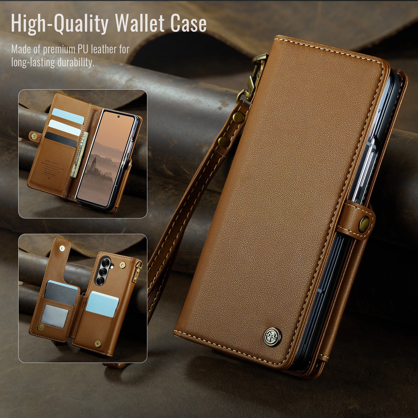 Galaxy Z Fold7 5G Faltbare Wallet-Hülle – RFID & 5 Kartenfächer