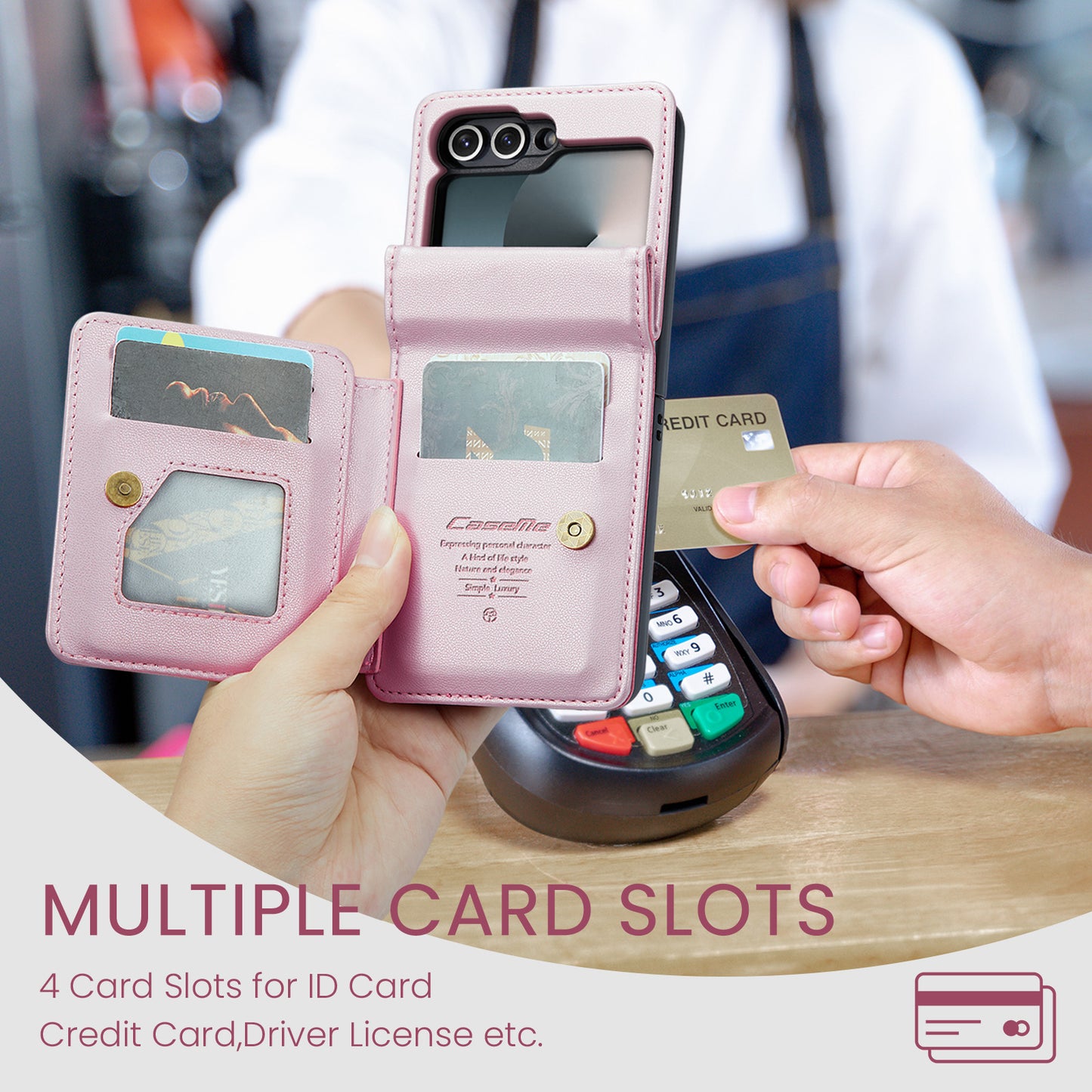 Galaxy Z Flip7 FE 5G Faltbare Wallet-Hülle – RFID & 5 Kartenfächer