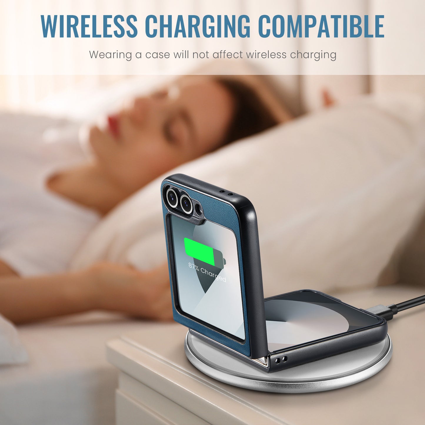 Galaxy Z Flip7 FE 5G Glänzende Wallet-Hülle – RFID-Schutz & Ständer