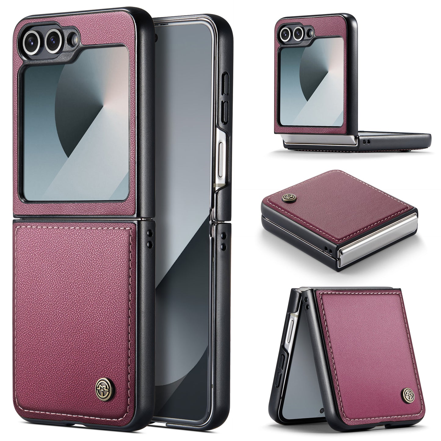 Galaxy Z Flip7 FE 5G Glänzende Wallet-Hülle – RFID-Schutz & Ständer