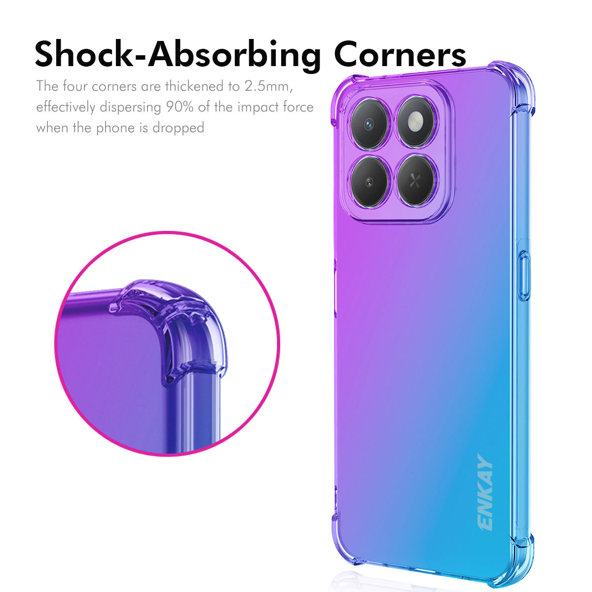 ENKAY For Honor X6c 4G TPU Case  Thickened Four Corner Drop-proof Phone Back Cover