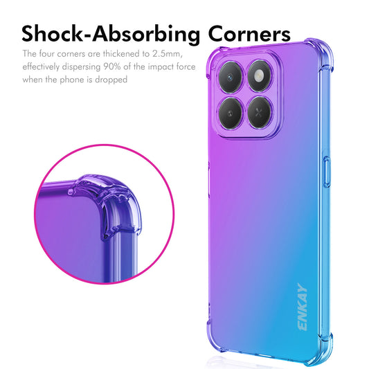 Honor X6c 4G Handyhülle – ENKAY TPU-, verdickte viereckige, sturzsichere Telefon-Rückseite