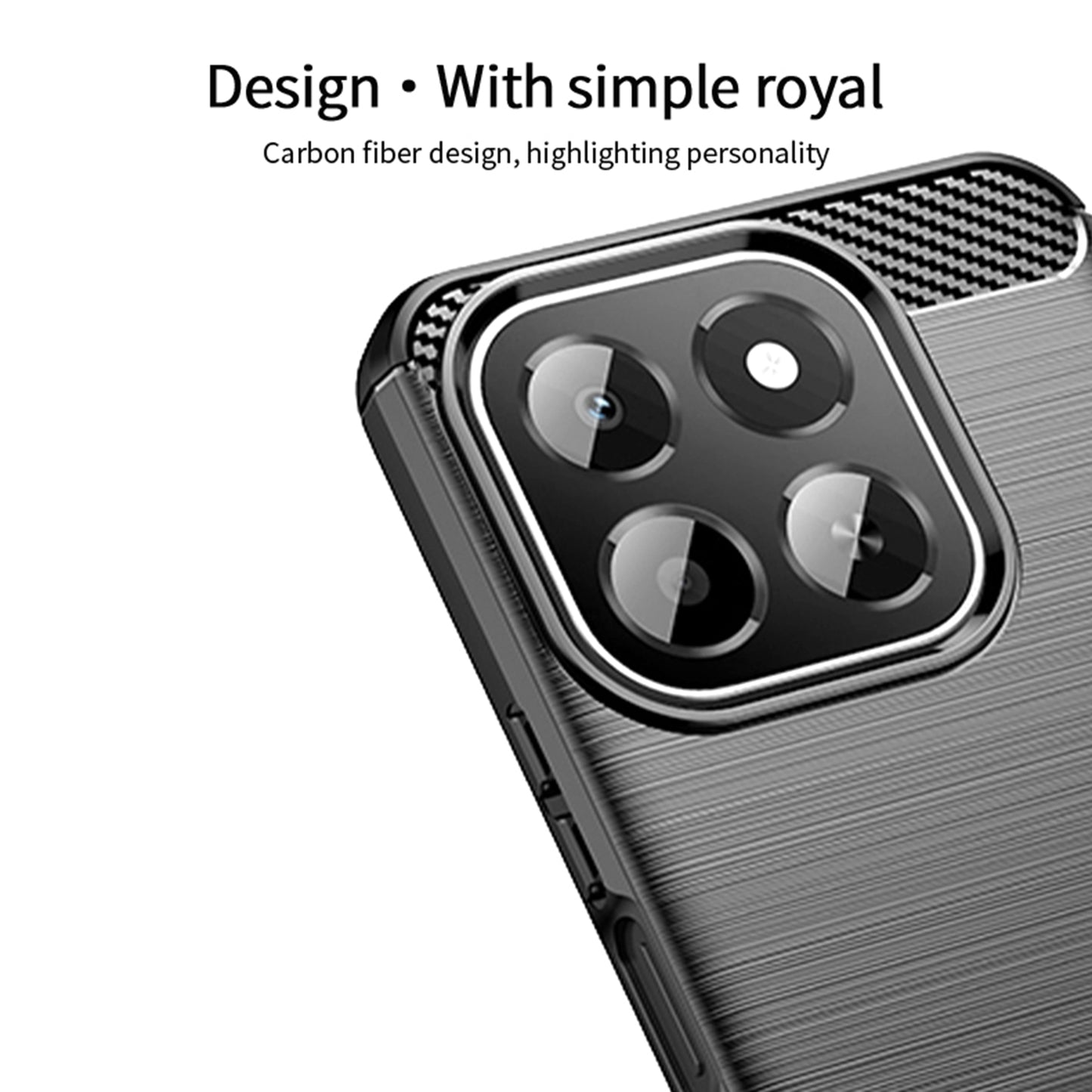 MOFI For Honor X6c 4G Back Cover  Brushed Texture Carbon Fiber Soft TPU Case