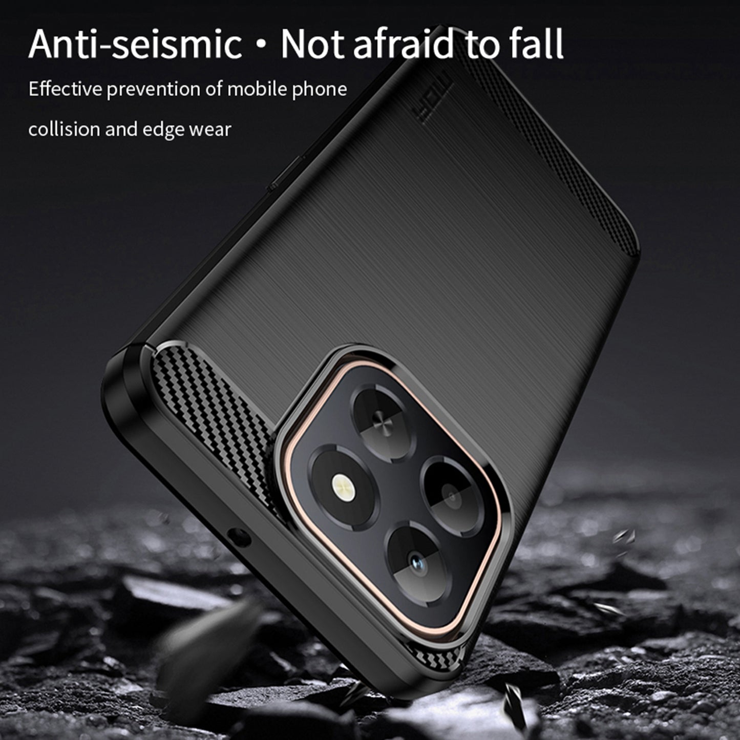 MOFI For Honor X6c 4G Back Cover  Brushed Texture Carbon Fiber Soft TPU Case