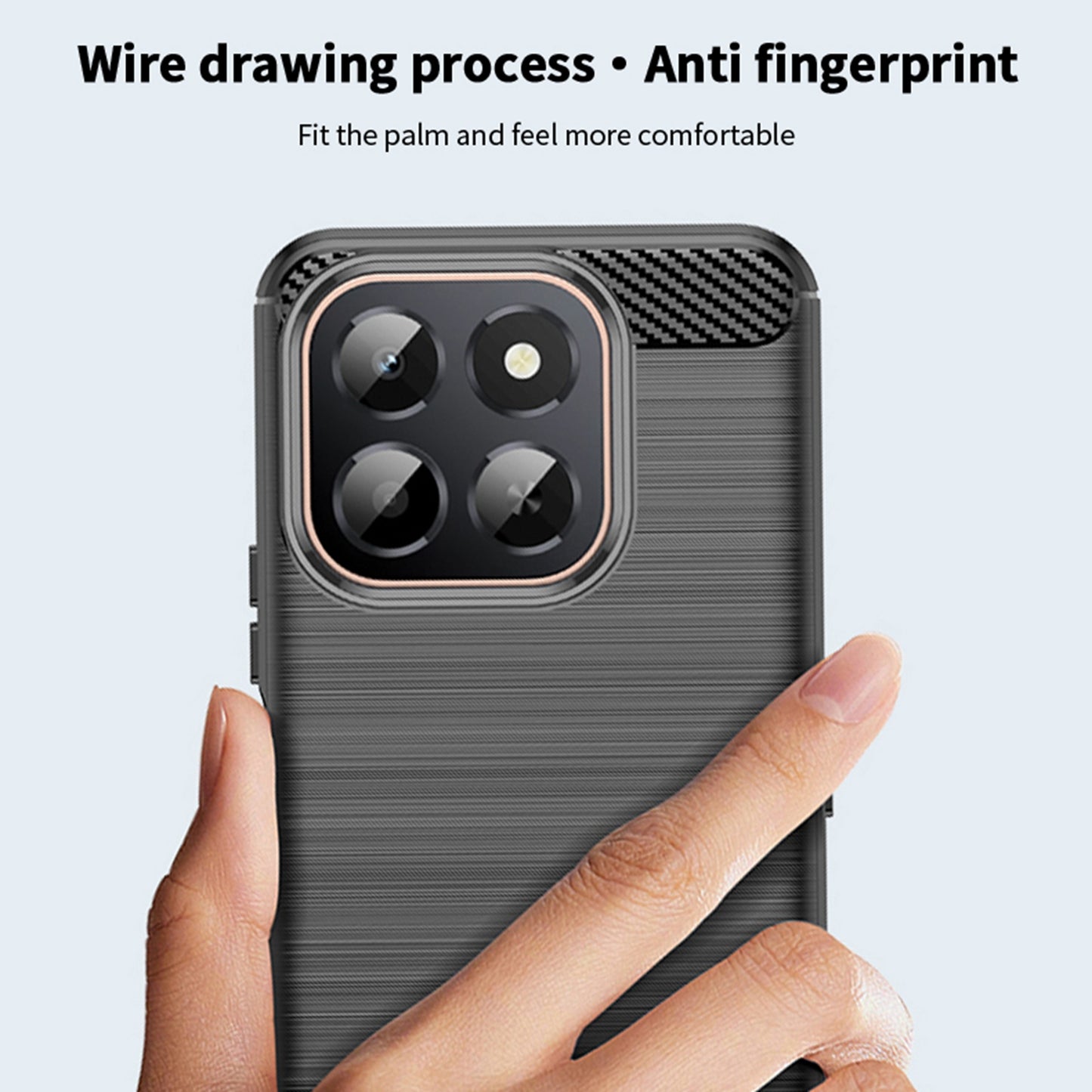 MOFI For Honor X6c 4G Back Cover  Brushed Texture Carbon Fiber Soft TPU Case
