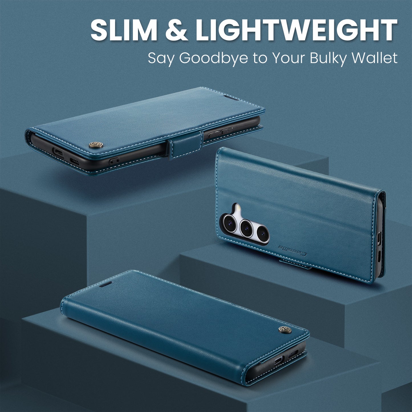 Galaxy S25 FE Glänzende Wallet-Hülle – RFID-Schutz & Ständer