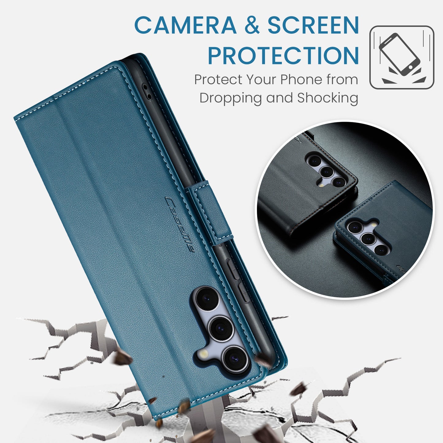 Galaxy S25 FE Glänzende Wallet-Hülle – RFID-Schutz & Ständer