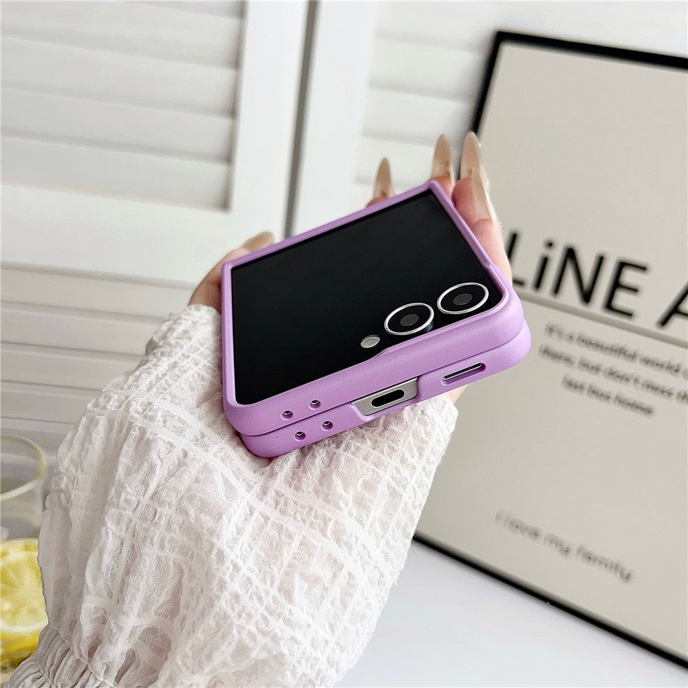 For Samsung Galaxy Z Flip7 5G Case Ultra Slim PC Phone Cover with Pearl Pendant