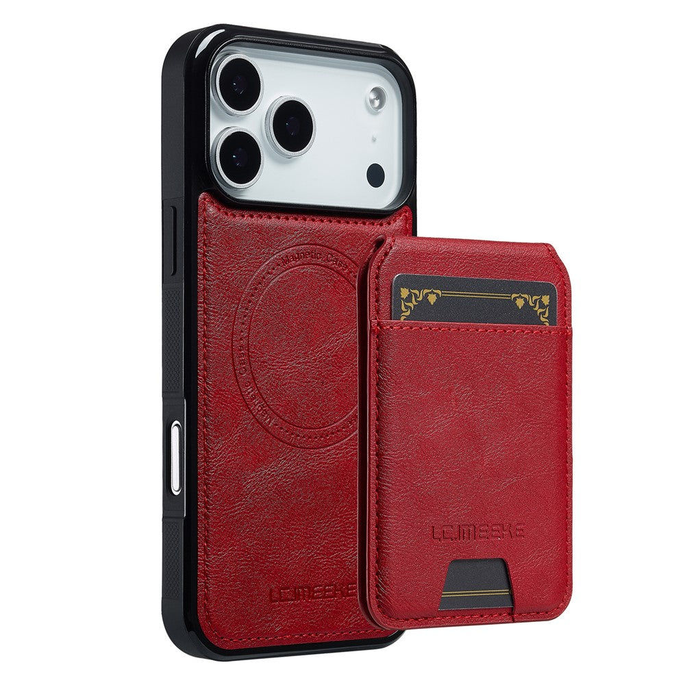 LC.IMEEKE L3 For iPhone 18 Pro Max / 17 Pro Max Magnetic Case Detachable Card Holder Leather TPU Mobile Cover