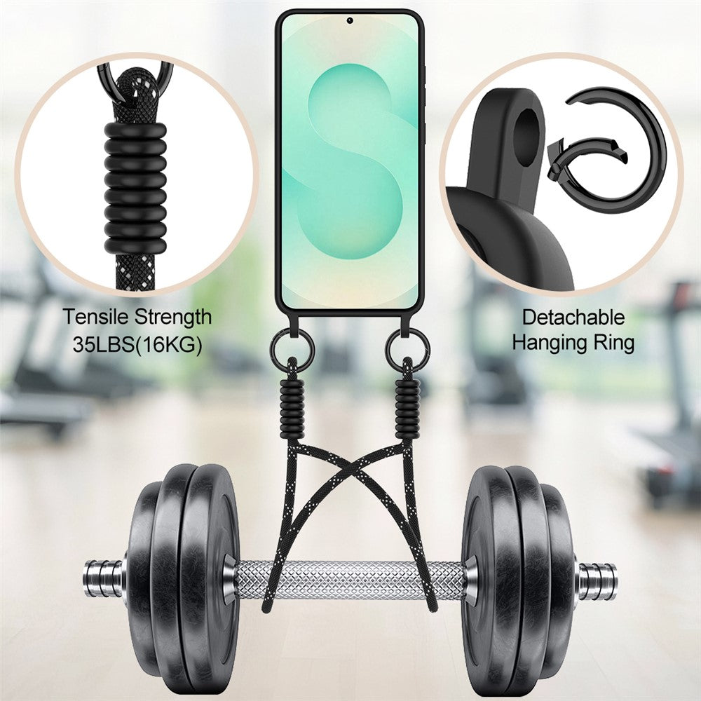 Galaxy S24 Plus Silikonhülle – Sanft & mit Kartenhalter und kurzem Riemen