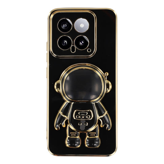 Xiaomi 14 Handyhülle – aus galvanisiertem, weichem TPU mit verstecktem Ständer im Astronauten-Design