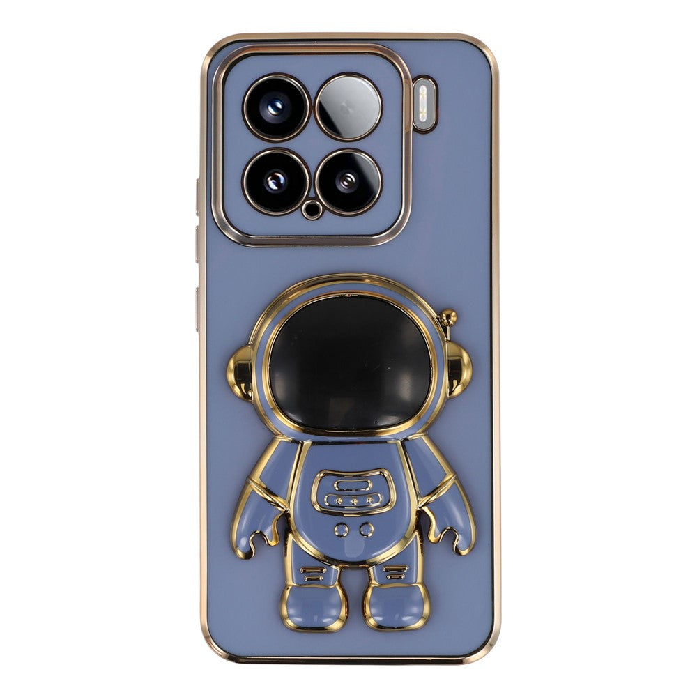 For Xiaomi 15 Case Electroplating Soft TPU Phone Cover with Astronaut Hidden Kickstand