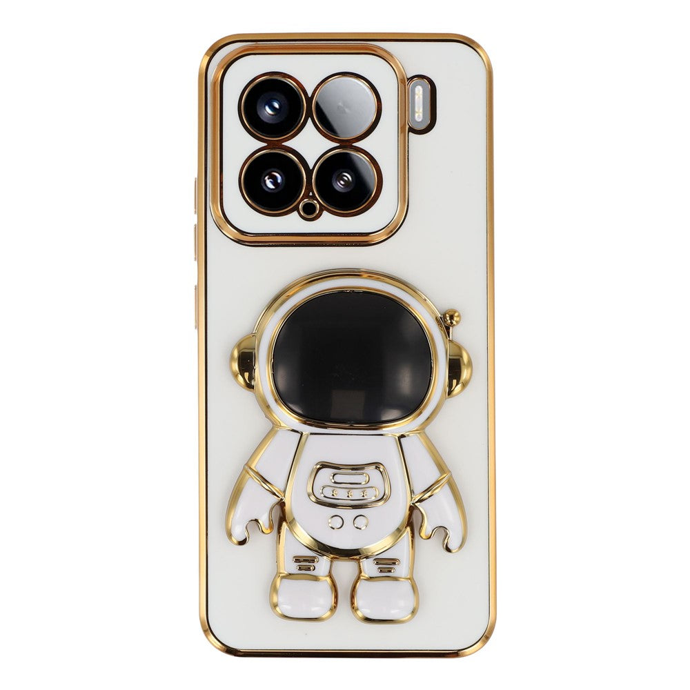 For Xiaomi 15 Case Electroplating Soft TPU Phone Cover with Astronaut Hidden Kickstand