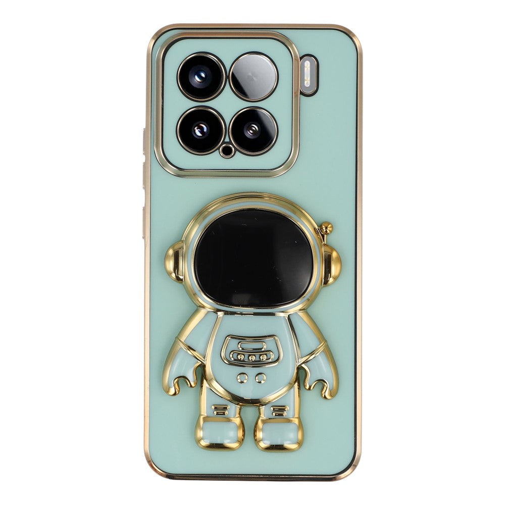 For Xiaomi 15 Case Electroplating Soft TPU Phone Cover with Astronaut Hidden Kickstand