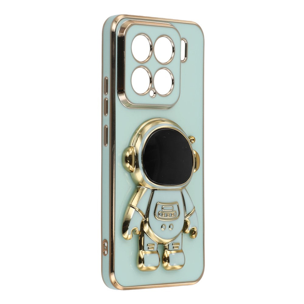 For Xiaomi 15 Case Electroplating Soft TPU Phone Cover with Astronaut Hidden Kickstand