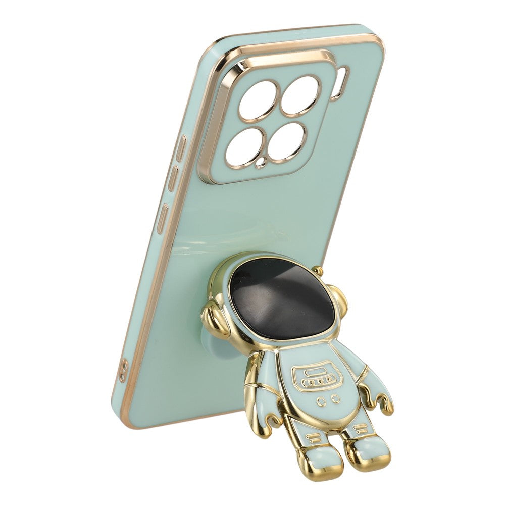 For Xiaomi 15 Case Electroplating Soft TPU Phone Cover with Astronaut Hidden Kickstand