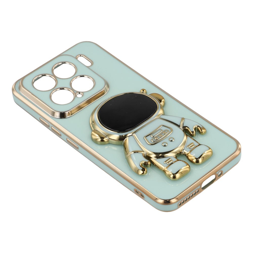 For Xiaomi 15 Case Electroplating Soft TPU Phone Cover with Astronaut Hidden Kickstand