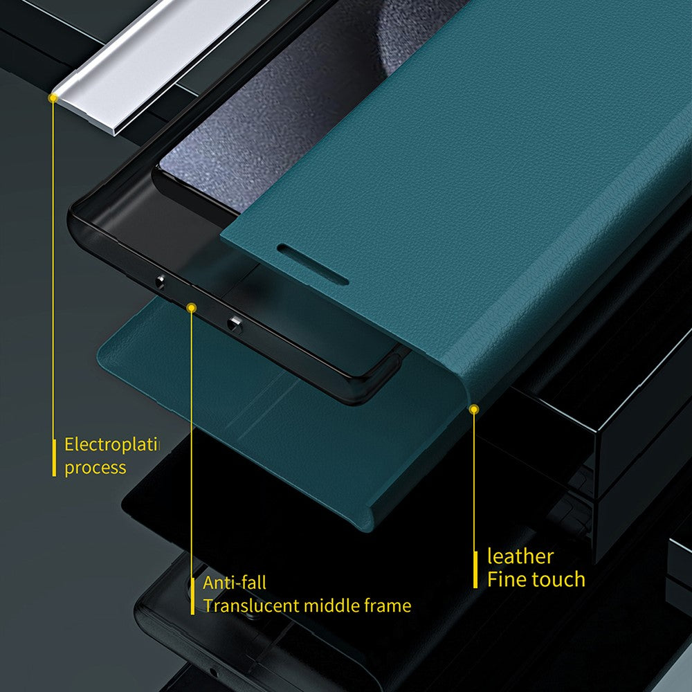 iPhone 17 Klappbare Hülle – elegant, stoßfest, mit Ständer & galvanisierter Oberfläche