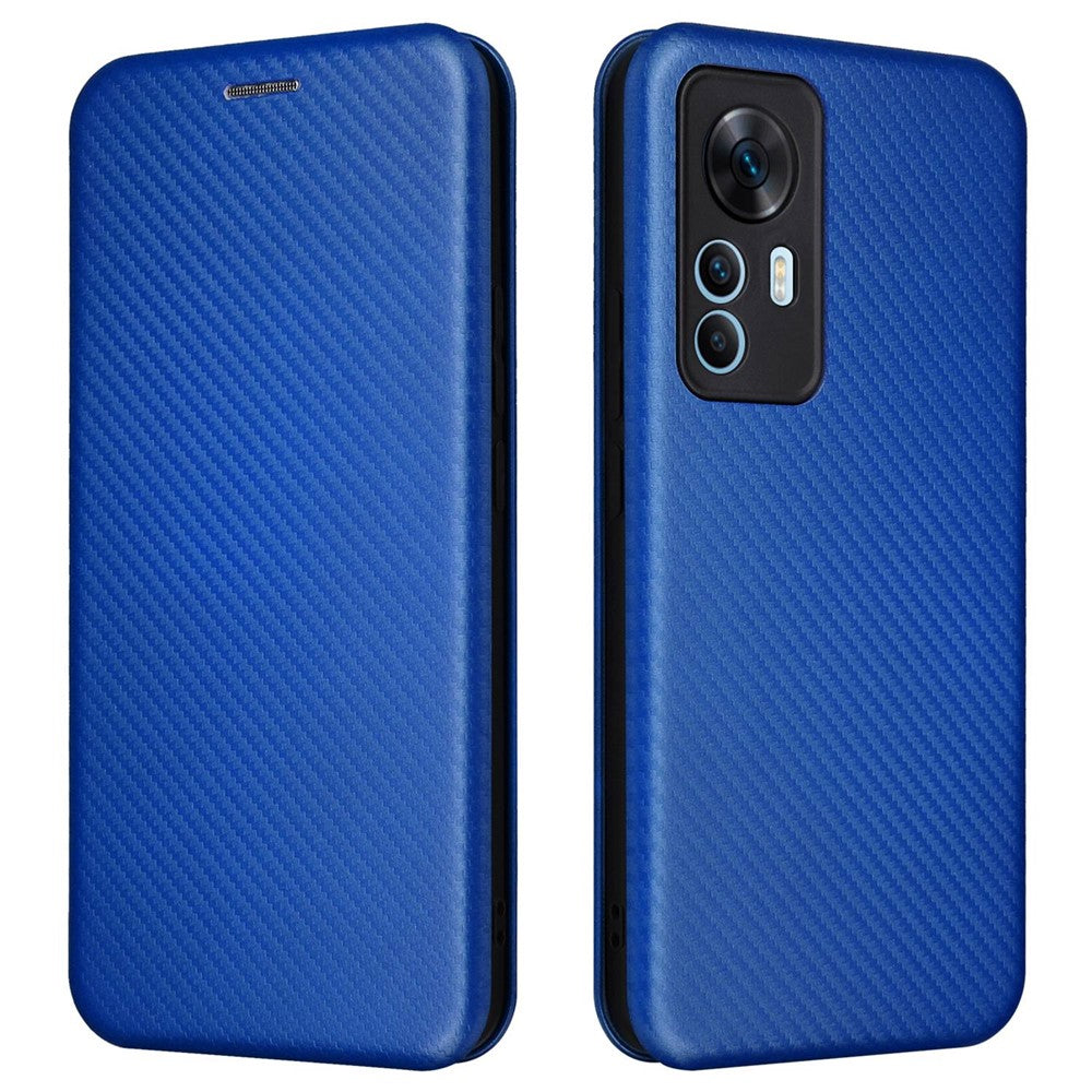 For Xiaomi 12T 5G / Redmi K50 Ultra 5G PU Leather Phone Case Card Slot Stand Carbon Fiber Texture Anti-scratch Magnetic Absorption Flip Cover