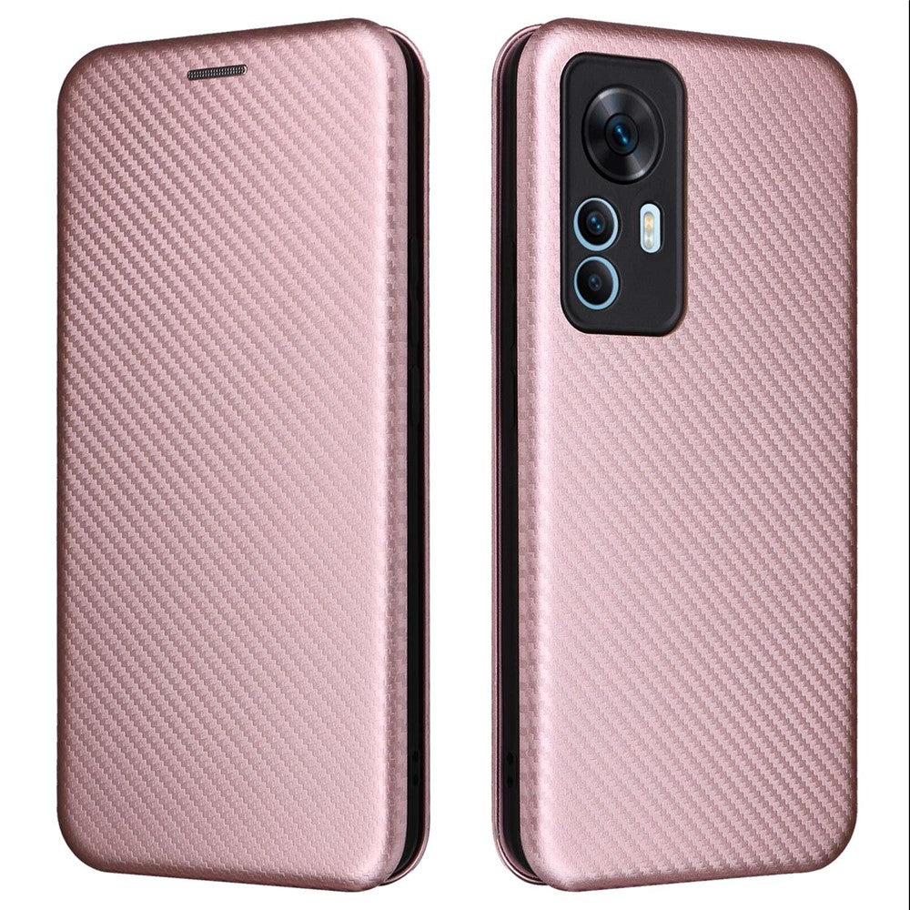 For Xiaomi 12T 5G / Redmi K50 Ultra 5G PU Leather Phone Case Card Slot Stand Carbon Fiber Texture Anti-scratch Magnetic Absorption Flip Cover