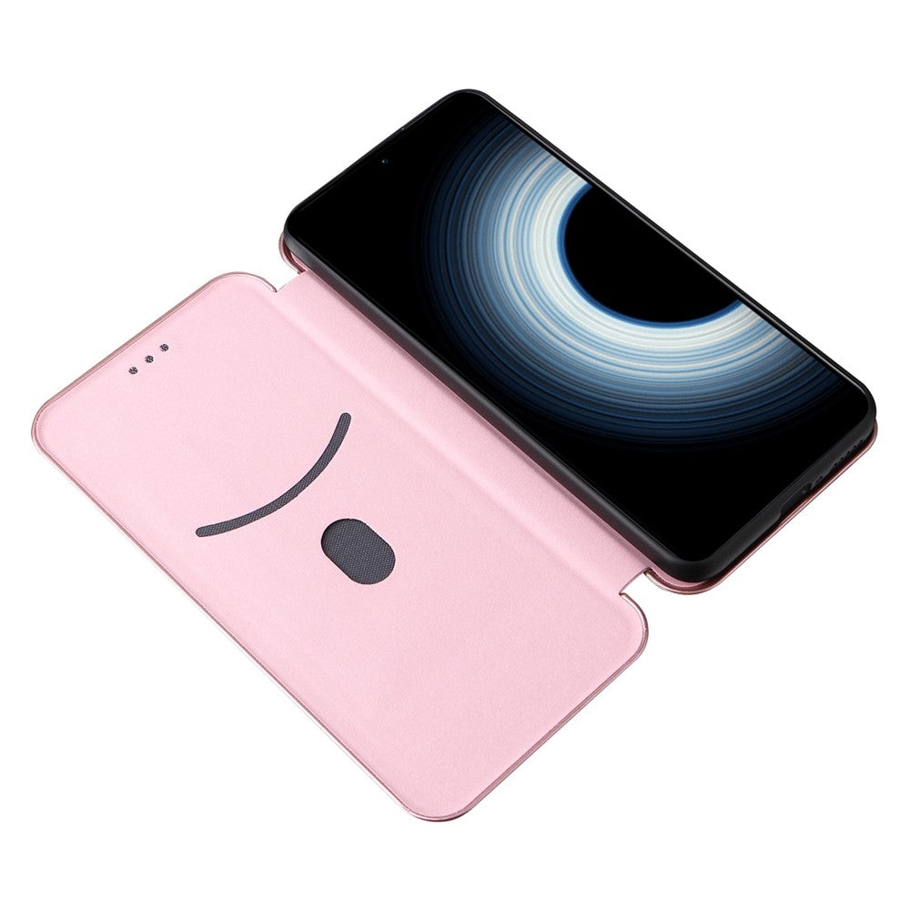 For Xiaomi 12T 5G / Redmi K50 Ultra 5G PU Leather Phone Case Card Slot Stand Carbon Fiber Texture Anti-scratch Magnetic Absorption Flip Cover