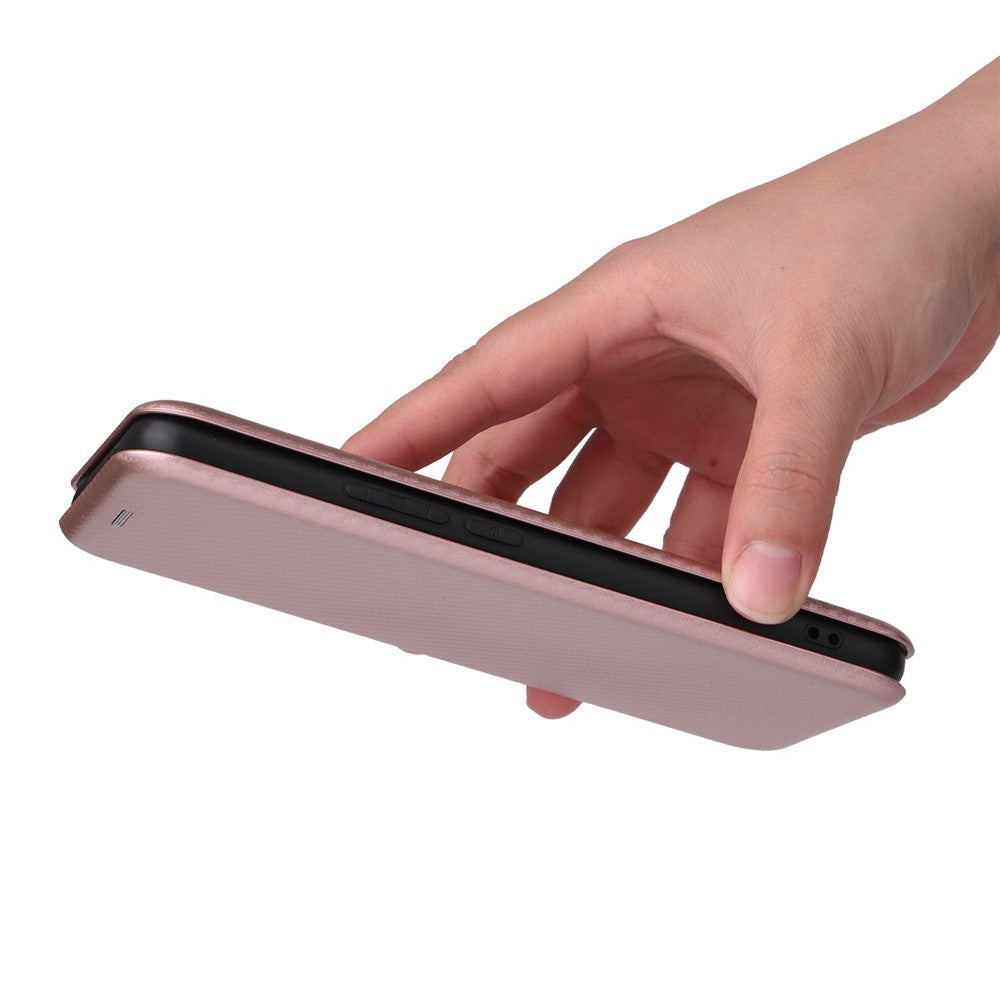 For Xiaomi 12T 5G / Redmi K50 Ultra 5G PU Leather Phone Case Card Slot Stand Carbon Fiber Texture Anti-scratch Magnetic Absorption Flip Cover