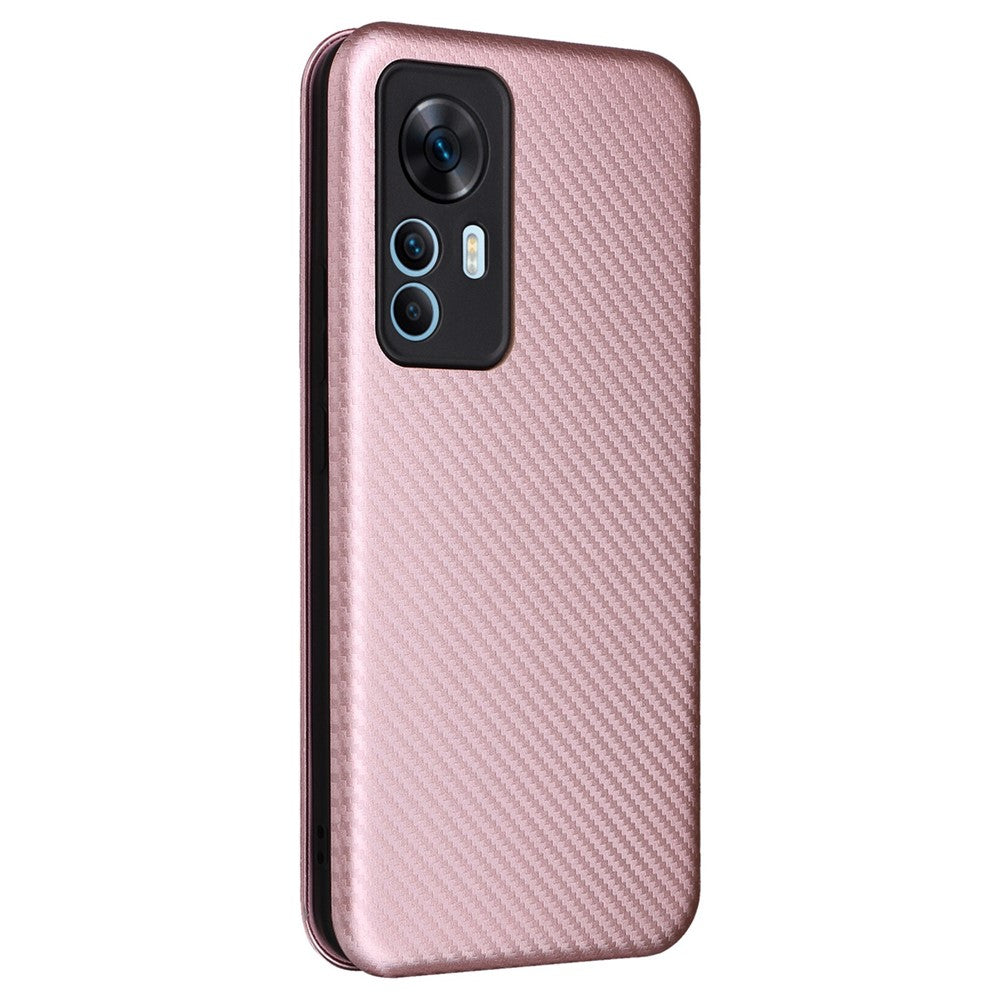 For Xiaomi 12T 5G / Redmi K50 Ultra 5G PU Leather Phone Case Card Slot Stand Carbon Fiber Texture Anti-scratch Magnetic Absorption Flip Cover