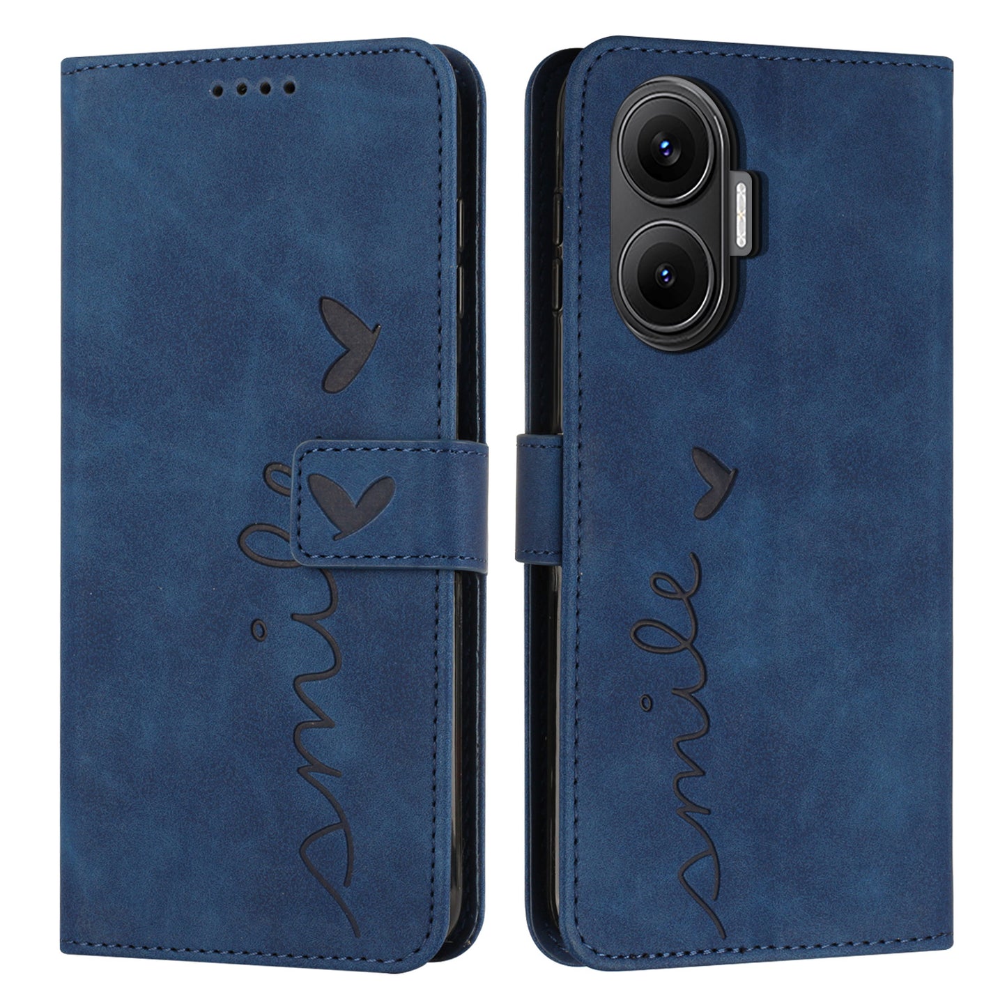 For Xiaomi Redmi Turbo 4 Pro 5G / Xiaomi Poco F7 5G Stand Case PU Leather Phone Cover Imprinted Heart Pattern