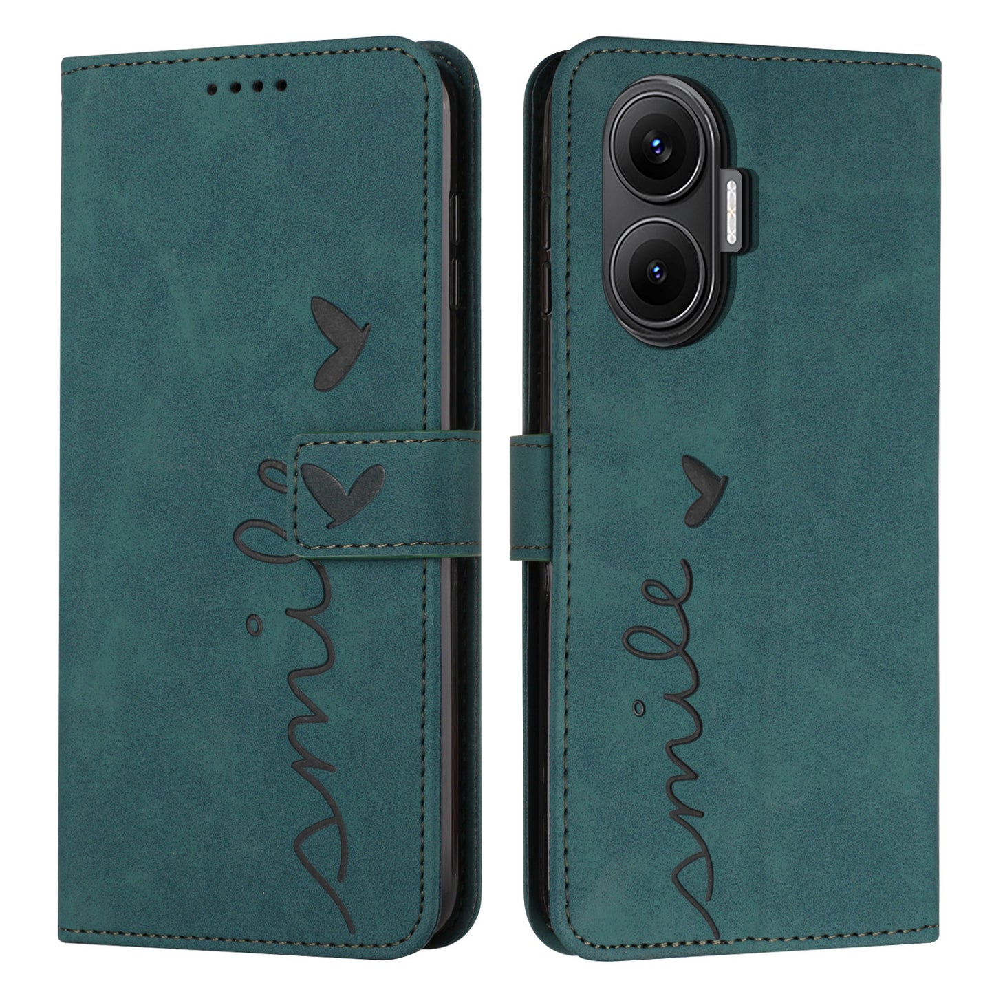For Xiaomi Redmi Turbo 4 Pro 5G / Xiaomi Poco F7 5G Stand Case PU Leather Phone Cover Imprinted Heart Pattern