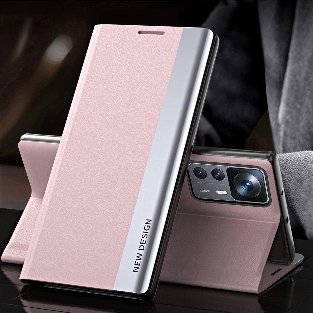 For Xiaomi 12T 5G / 12T Pro 5G / Redmi K50 Ultra 5G PU Leather Stand Cover Electroplating Design Flip Phone Case