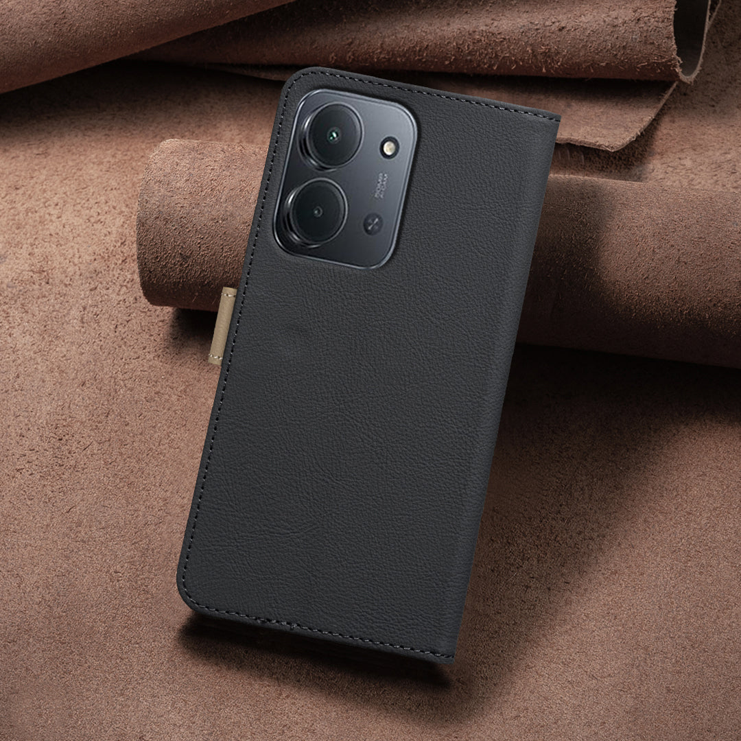 BINFEN COLOR For Xiaomi Redmi 15C 5G (EU) (173mm) / 15C 4G (EU) (173mm) Leather Case  Floral Pattern Phone Cover RFID Blocking Wallet Stand