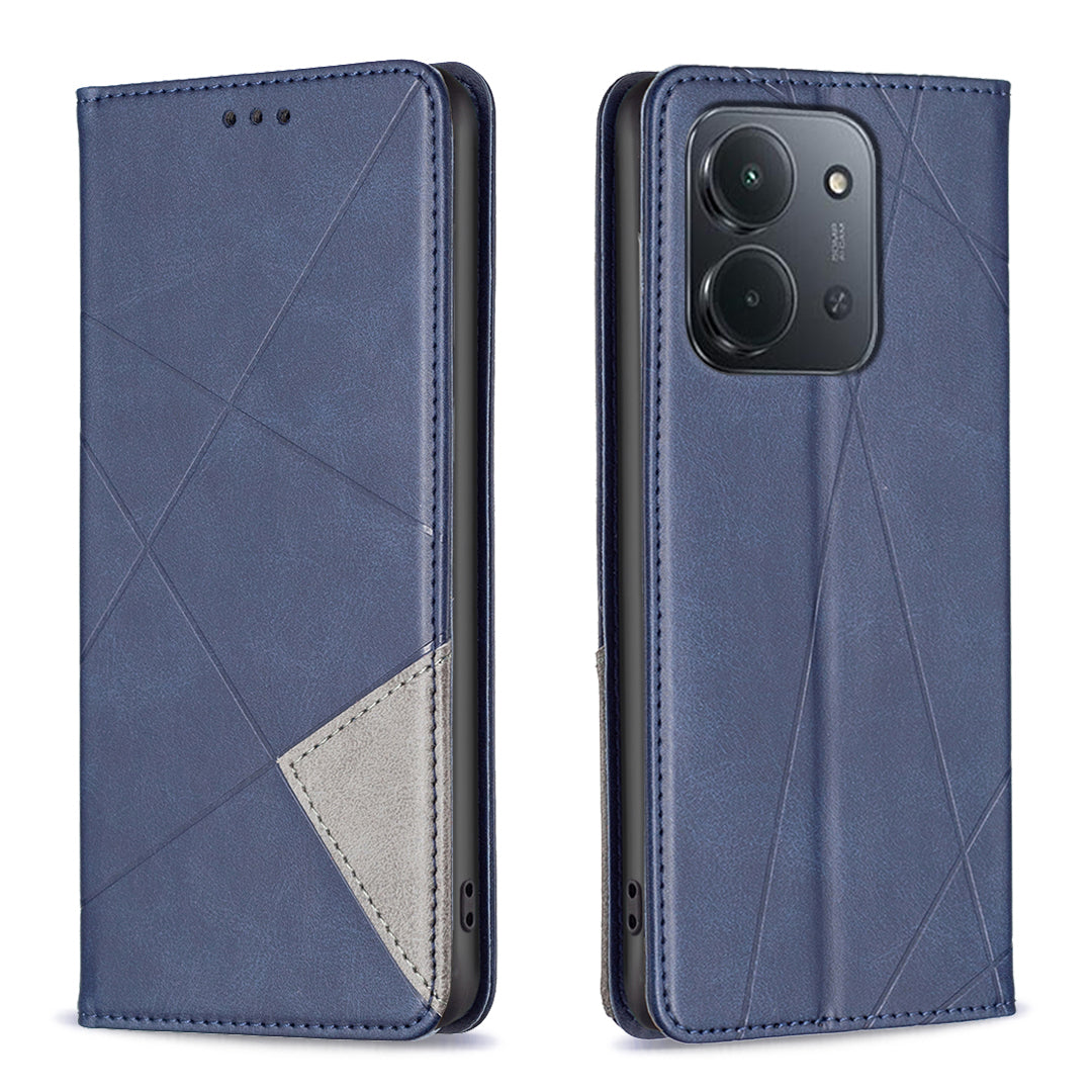 For Xiaomi Redmi 15C 5G (EU) (173mm) / 15C 4G (EU) (173mm) Case Card Slots Geometry Imprint Leather Phone Cover