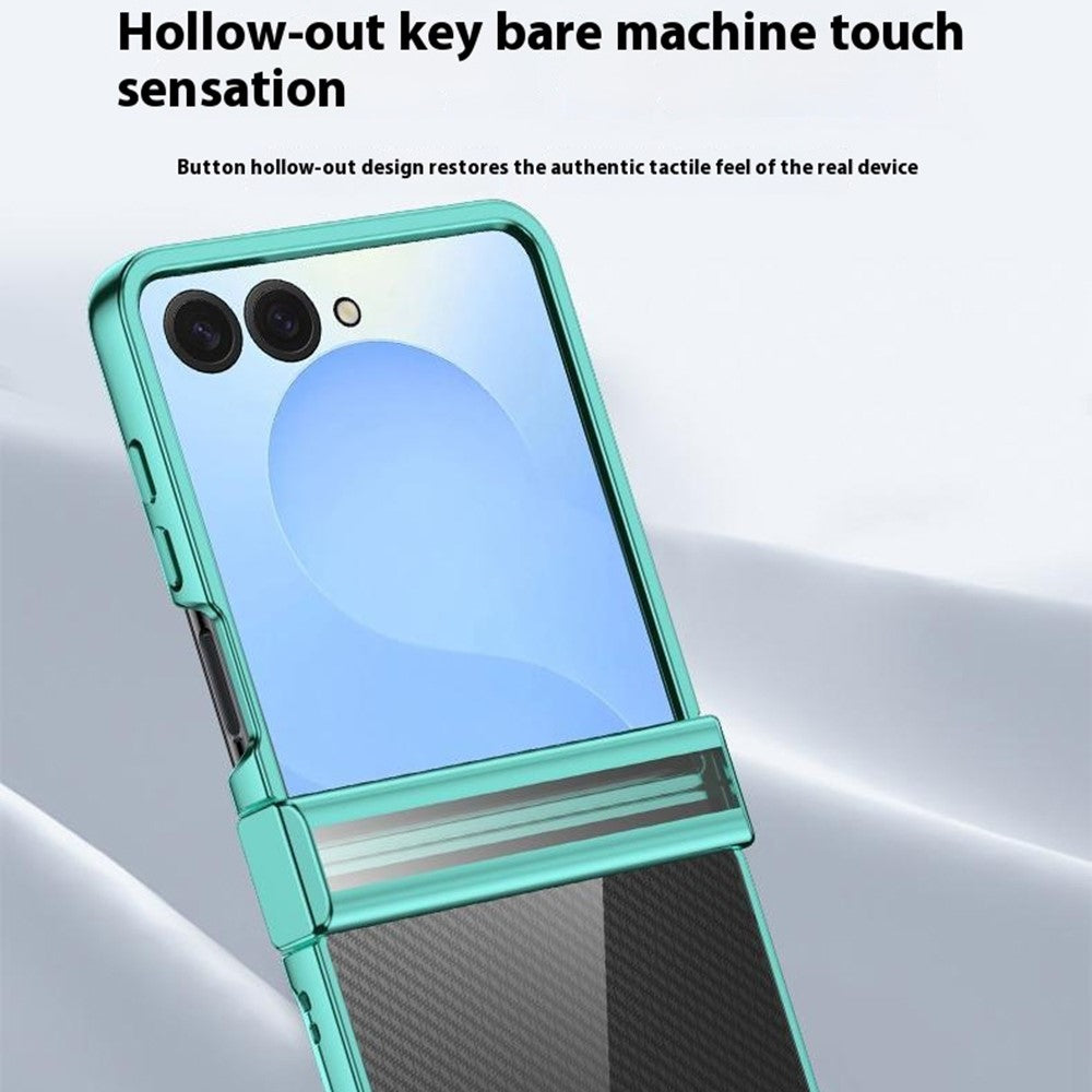 For Samsung Galaxy Z Flip7 5G Case Hinge Design Electroplating PC Clear Phone Cover
