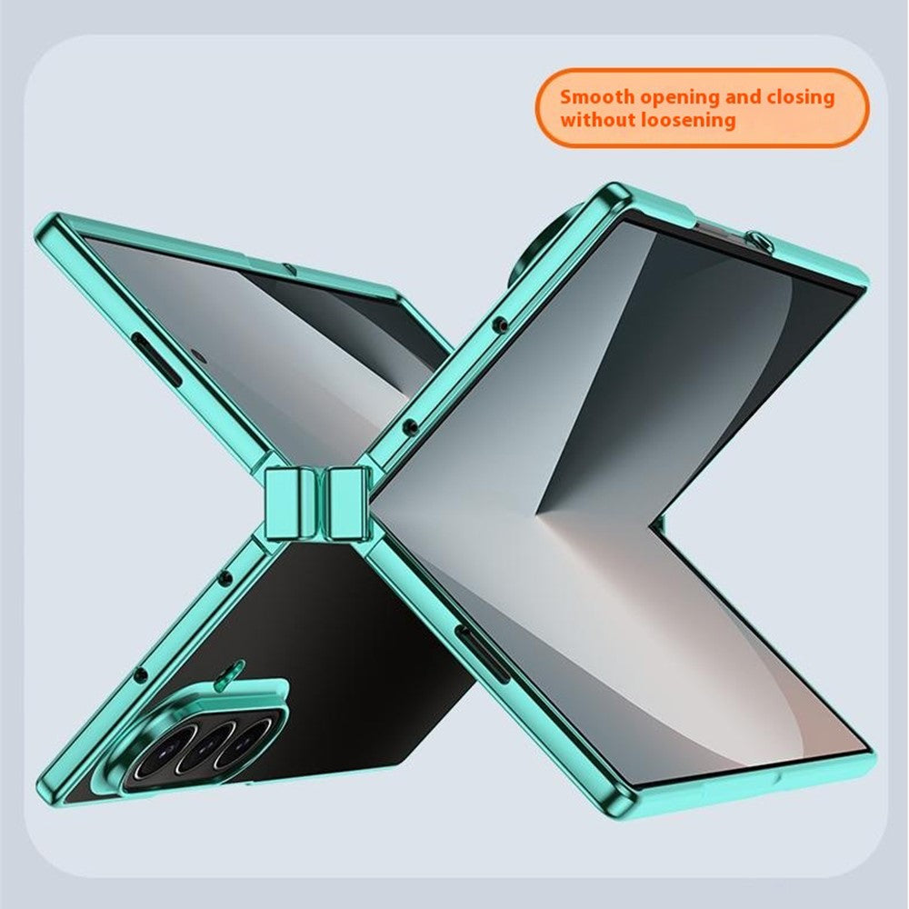 For Samsung Galaxy Z Fold7 5G Case Hinge Design Electroplating PC Clear Phone Cover