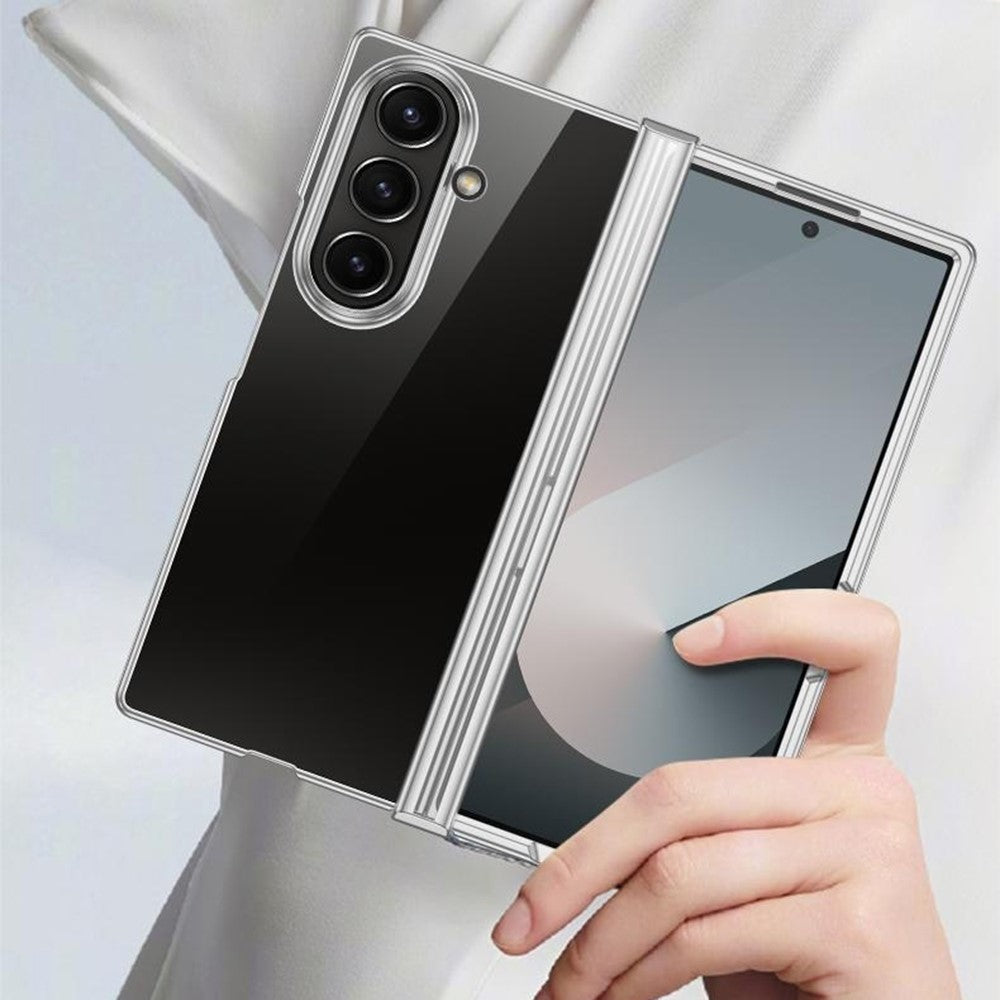 For Samsung Galaxy Z Fold7 5G Case Hinge Design Electroplating PC Clear Phone Cover