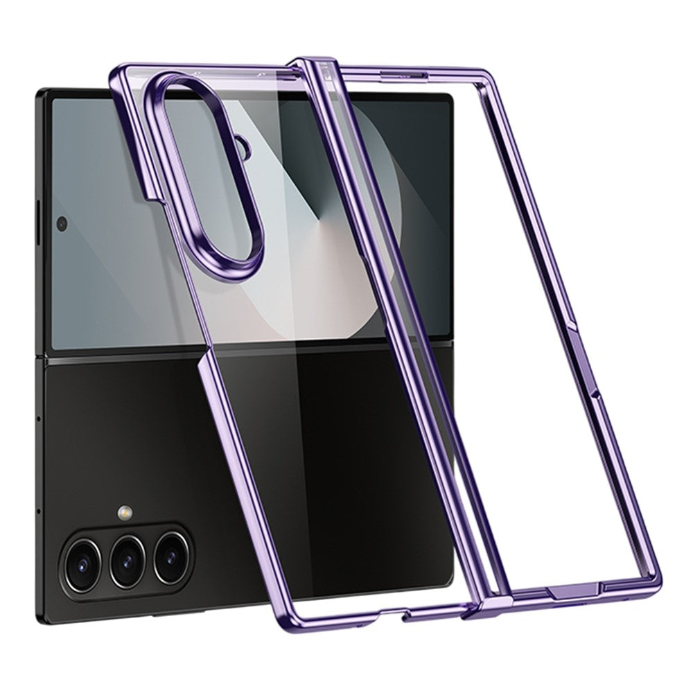 For Samsung Galaxy Z Fold7 5G Case Hinge Design Electroplating PC Clear Phone Cover