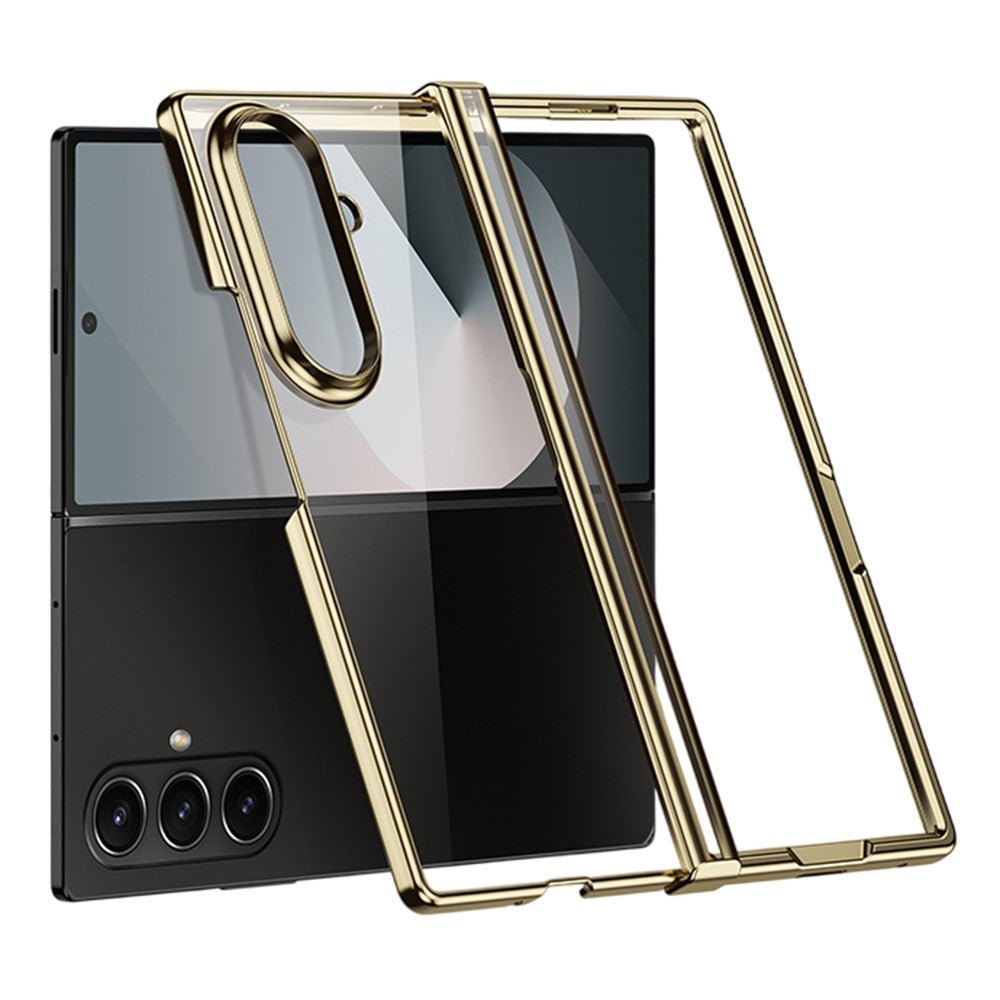 For Samsung Galaxy Z Fold7 5G Case Hinge Design Electroplating PC Clear Phone Cover