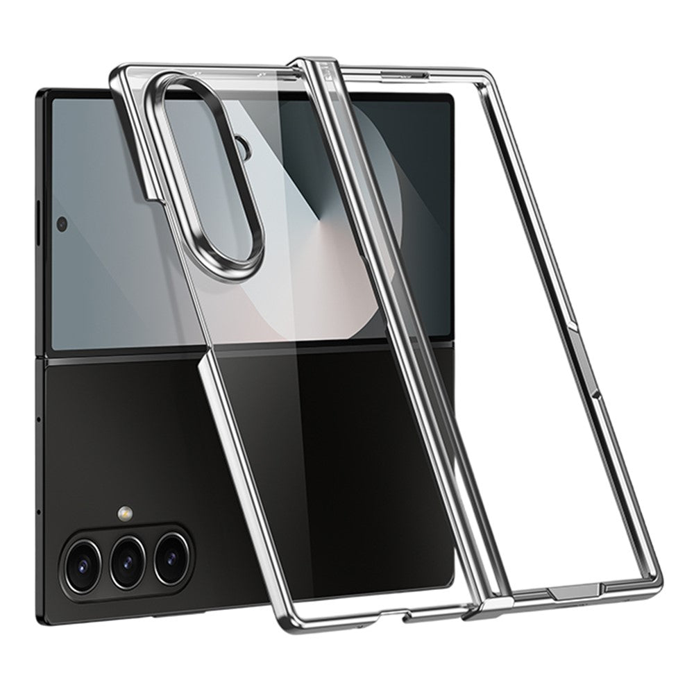 For Samsung Galaxy Z Fold7 5G Case Hinge Design Electroplating PC Clear Phone Cover