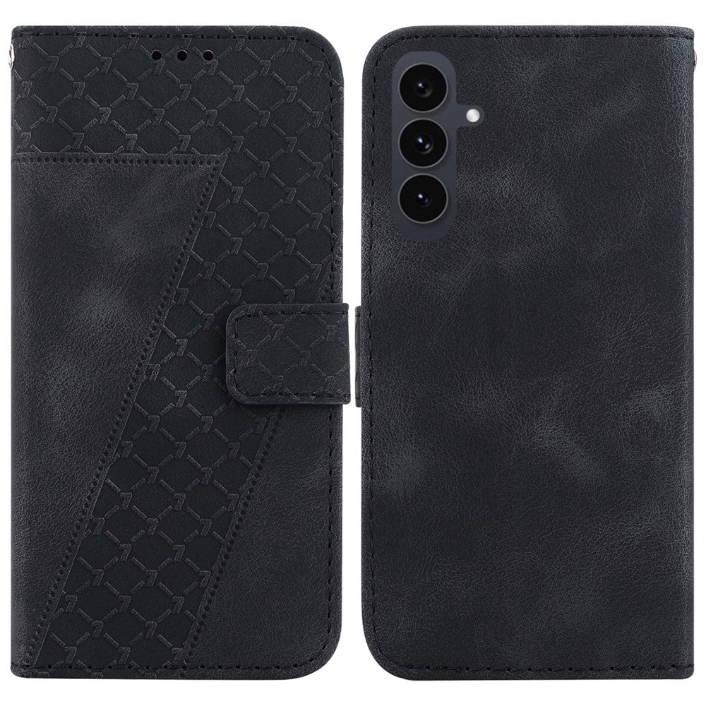 Galaxy S25 FE Leder-Wallet-Hülle – Mit Prägung & Ständer