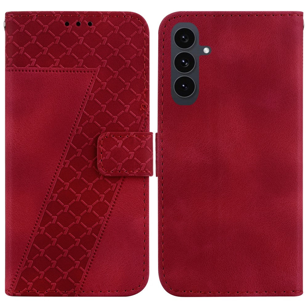Galaxy S25 FE Leder-Wallet-Hülle – Mit Prägung & Ständer