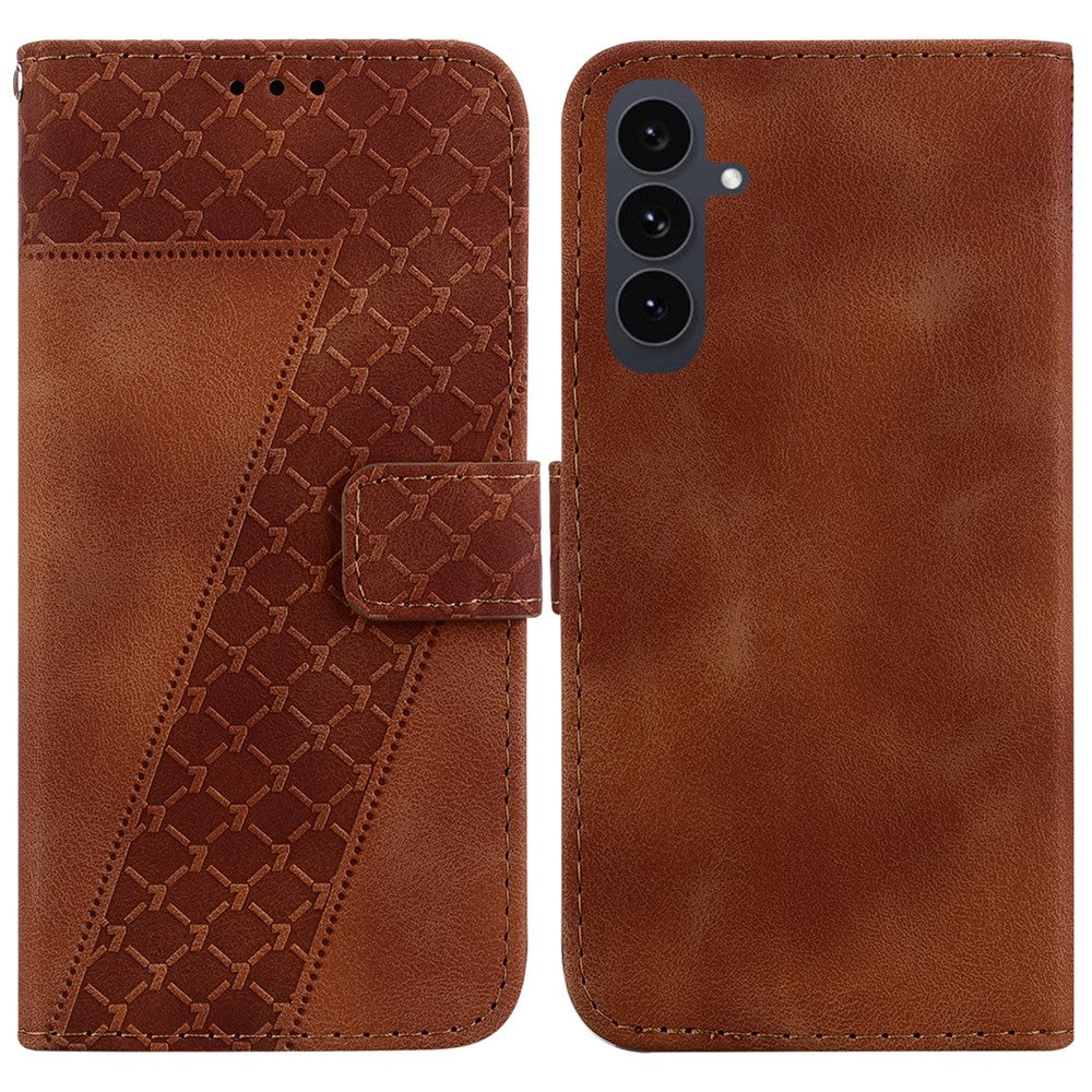 Galaxy S25 FE Leder-Wallet-Hülle – Mit Prägung & Ständer