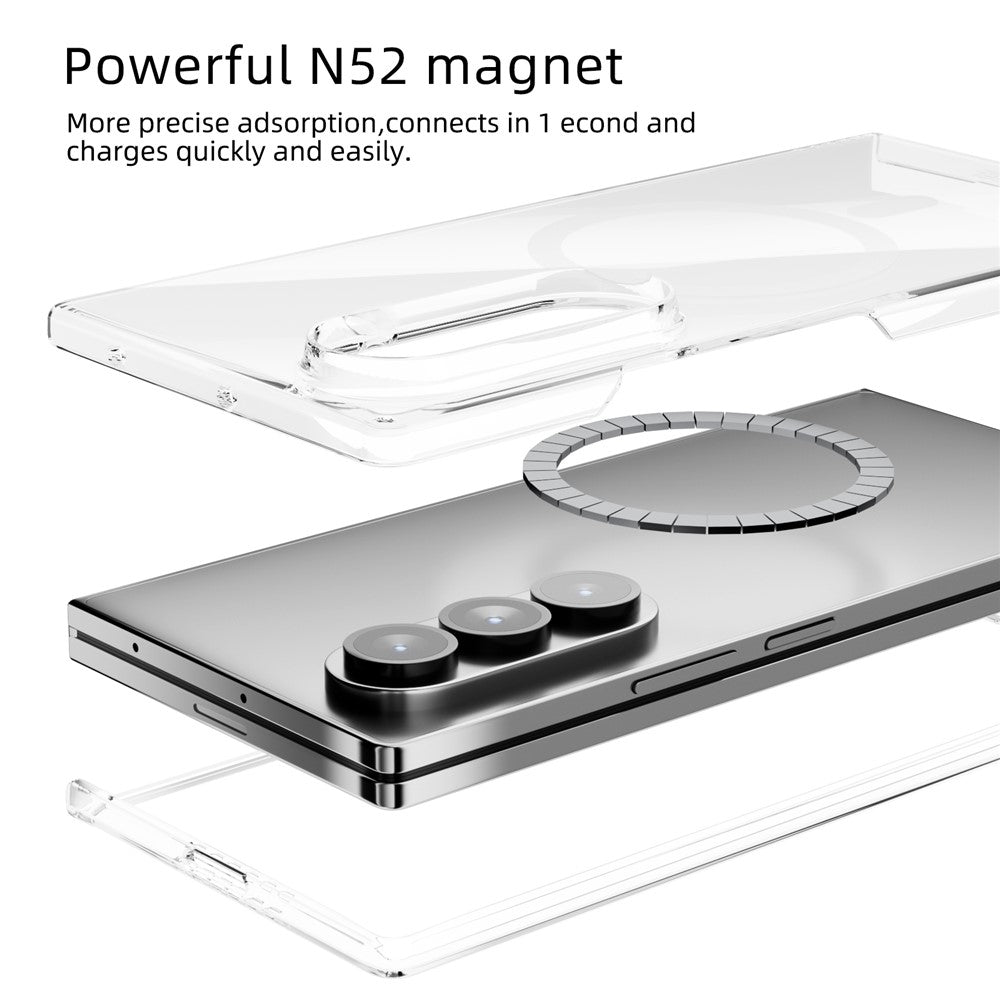 ABEEL For Samsung Galaxy Z Fold5 5G Magnetic Case Clear PC Anti Scratch Phone Cover