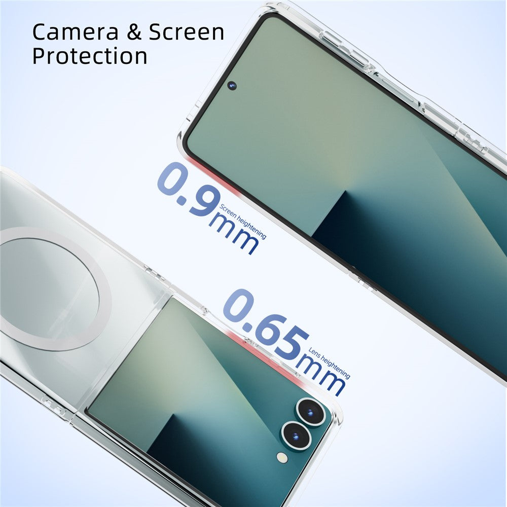 ABEEL For Samsung Galaxy Z Flip7 5G Magnetic Case Clear PC Anti Scratch Phone Cover