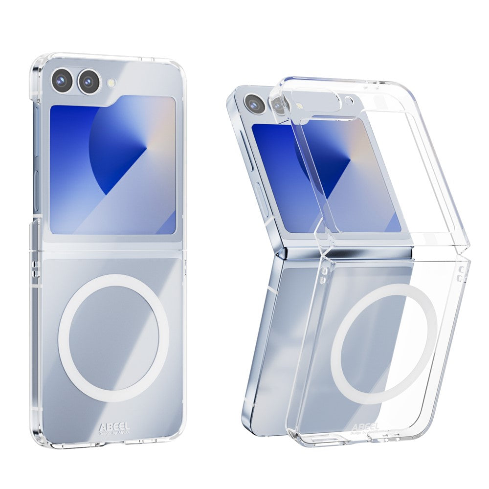 ABEEL For Samsung Galaxy Z Flip6 5G Magnetic Case Clear PC Anti Scratch Phone Cover